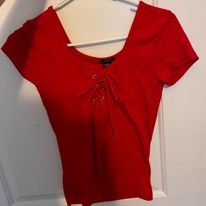 Red Tied Crop Top